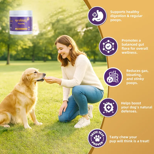 8-in-1 Multivitamin Soft Chews for Dogs – Probiotics, Gut & Immune Support – Pork Flavor – 90 Treats